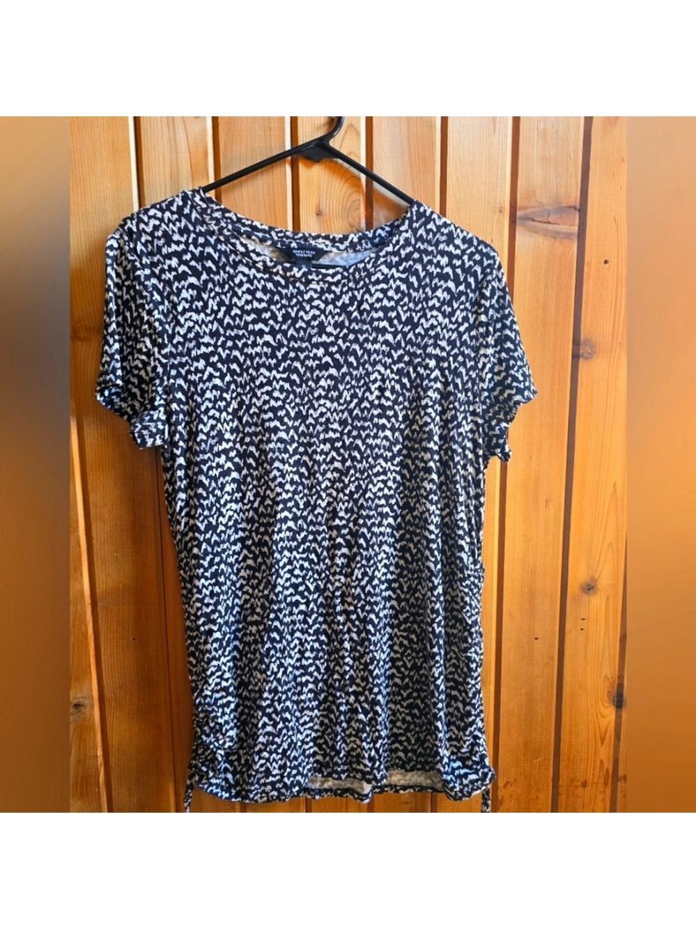 Simply Vera Vera Wang Black White Pattern Top